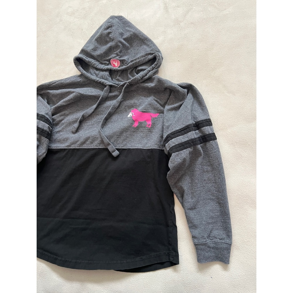 Boxercraft Pink Dog Graphic Hoodie Gray Black Long Sleeve Athletic Women's XS - Picture 4 of 15